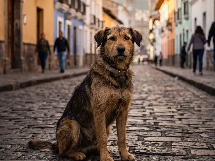 Voluntarios sentados en el pasto rodeados de perros y cabras en el refugio de la Fundación Acción Animal Ecuador, en Quito